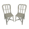 Paire de chaises en bambou et rotin