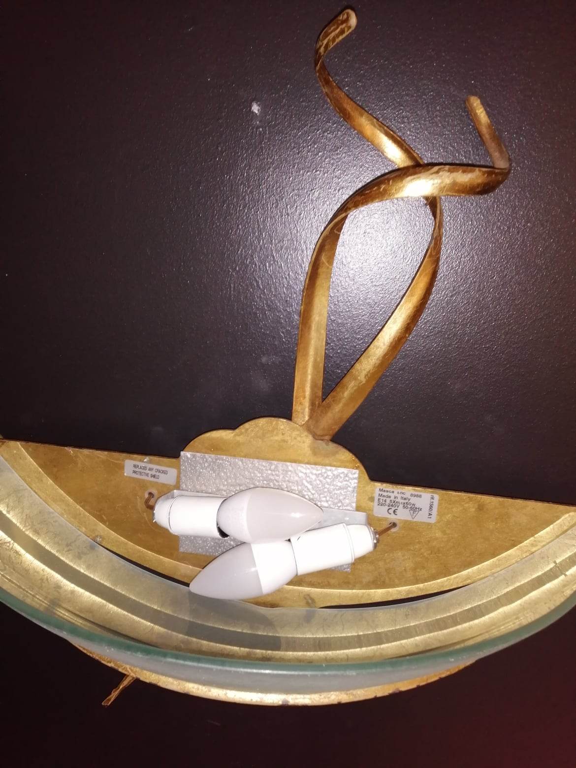 Pair of 70s wall lamps by malka