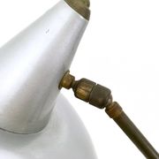 Vintage Brass and Silver Varnished Metal Desk Lamp, Italy