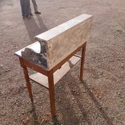 Coiffeuse en bois et marbre