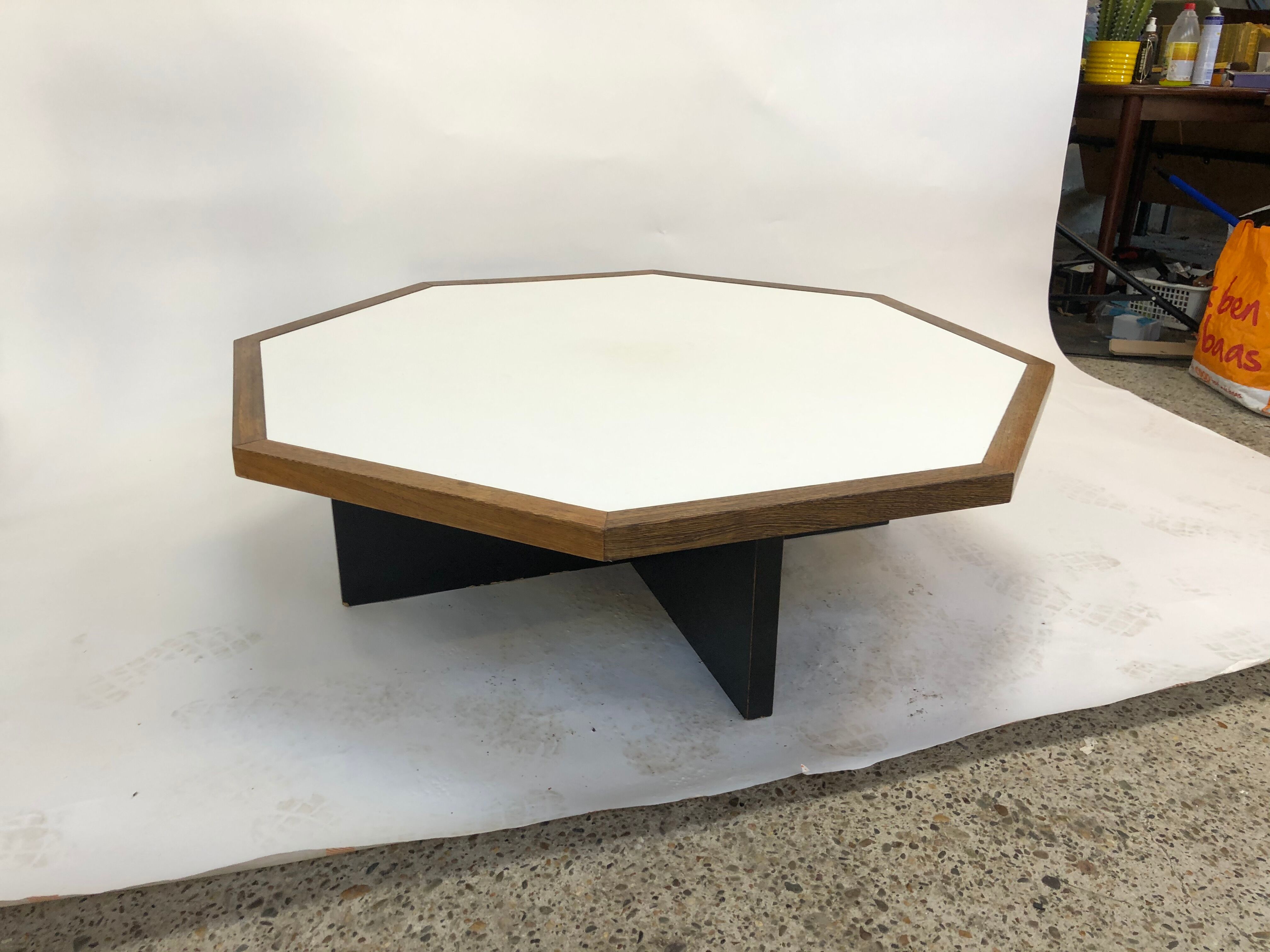 Vintage coffee table wenge hexagon 1960