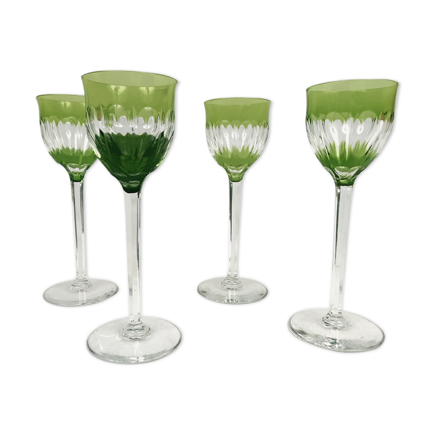 Four glasses with port, crystal. Baccarat?