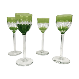 Four glasses with port, crystal. Baccarat?