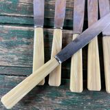 Set of 12 vintage table knives – Marbled Bakelite handles – 1930s