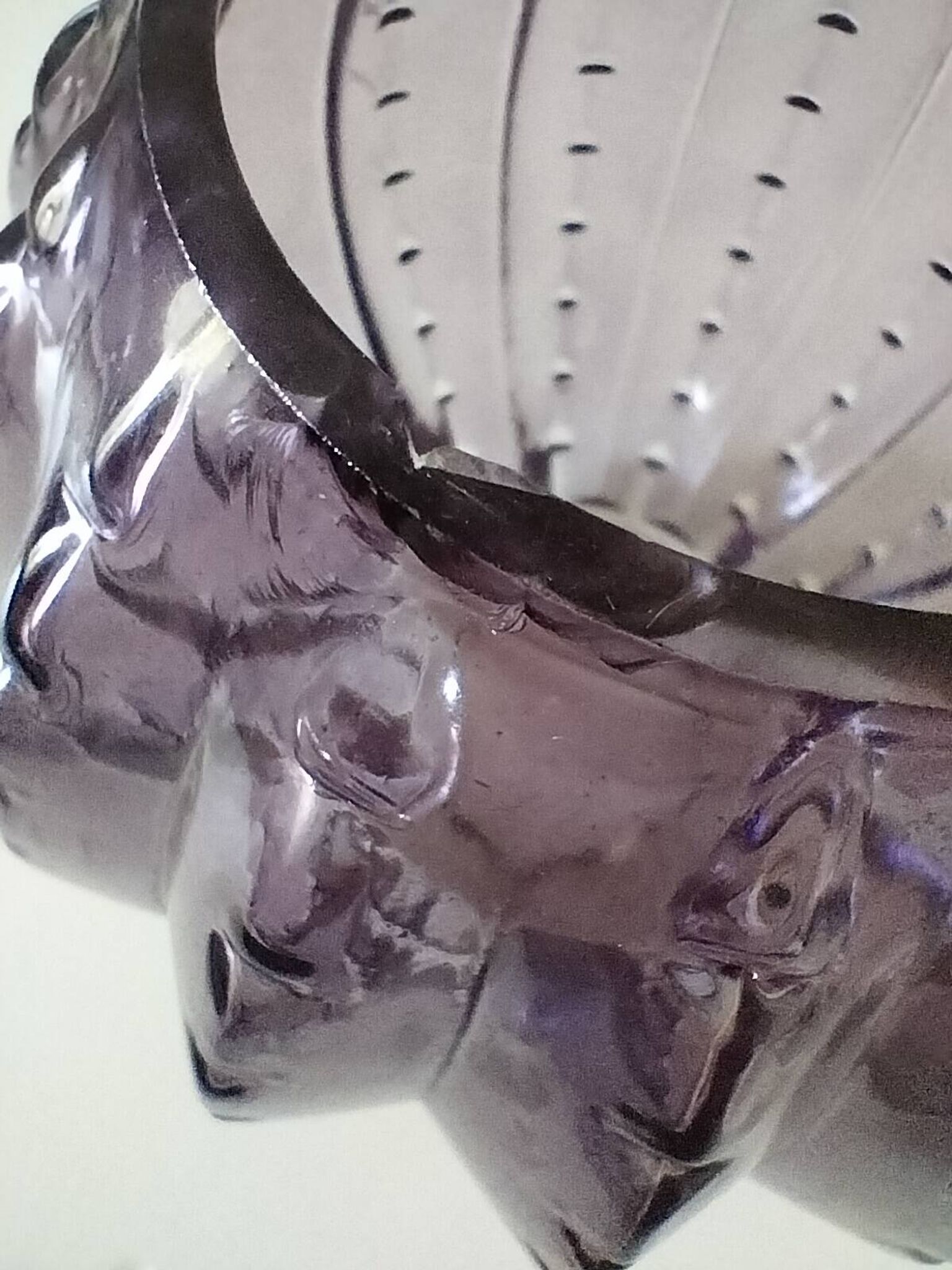 Vase cactus en verre couleur améthyste vintage