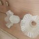 Pair of Art Deco wall lamps glass and metal