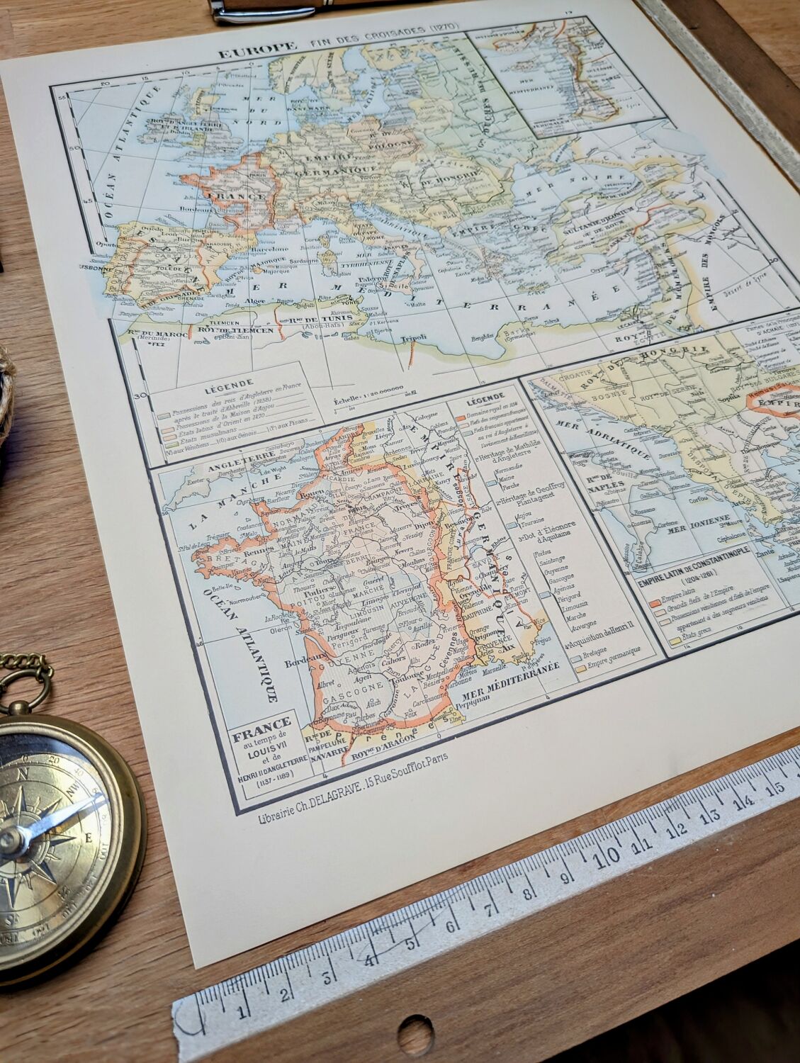 Printed in 1900, Europe in 1270. Original Authentic Vintage.