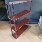 Mahogany "bobbin turned" beaded wood shelf