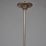 Chandelier 1930 tubular arms to 6 lights black opaline cups