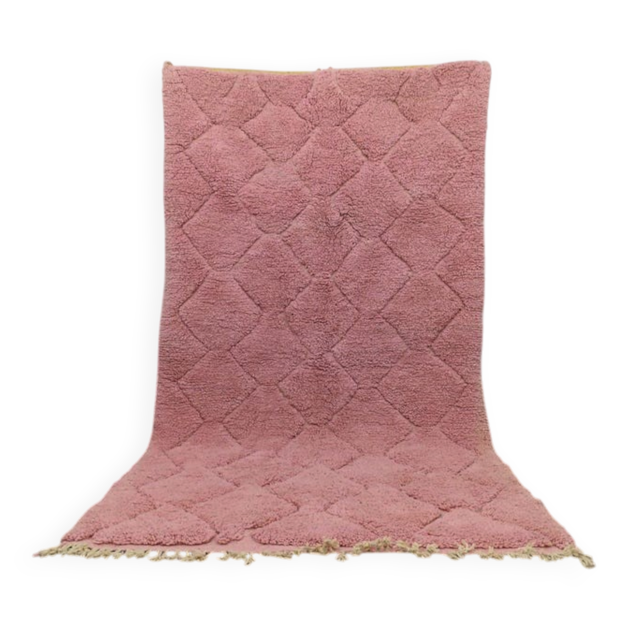 Authentic traditional handwoven Beni Ourain carpet from the Atlas Mountains of Morocco.