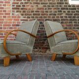 Pair of armchairs by Jindrich Halabala for Thonet 1950. Art deco