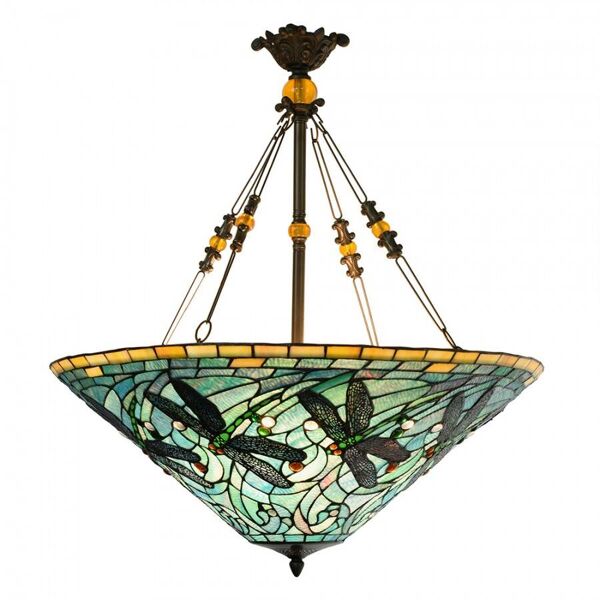 Lampe à suspension Tiffany Libelle verte