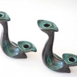 Pair of ceramic candlesticks 1950