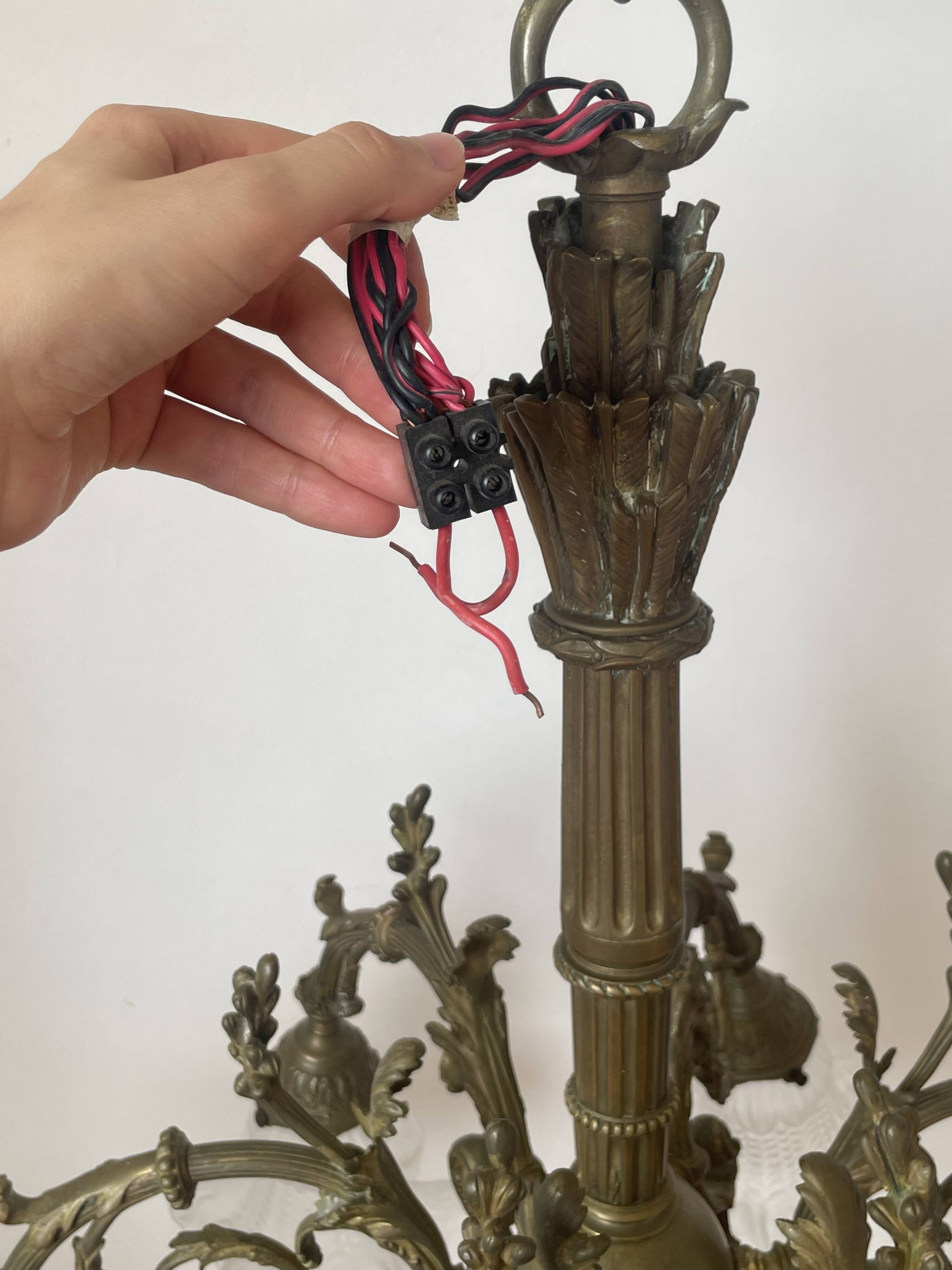 Brass chandelier with 6 branches