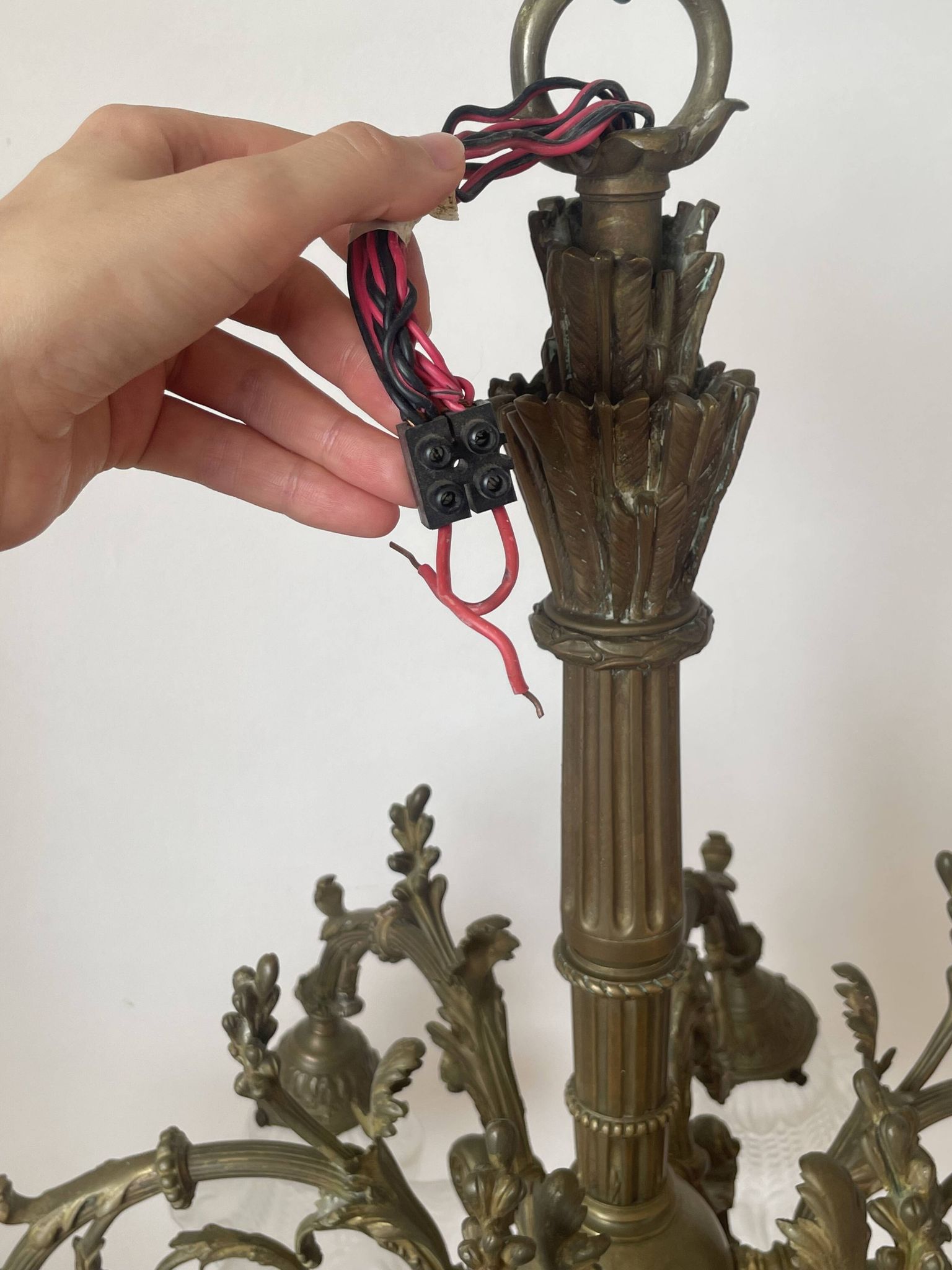 Brass chandelier with 6 branches