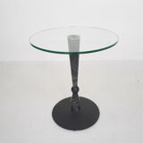 Round marble and glass side table, Italy 1980
