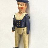 Painted wooden character, French brand Radiguet, vintage toy.