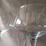 Duo of Vases Giant Cocktail Glasses Tealight Holders Cups on Blown Crystal Stand