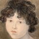 Pastel portrait young girl on paper XXth frame XlXeme