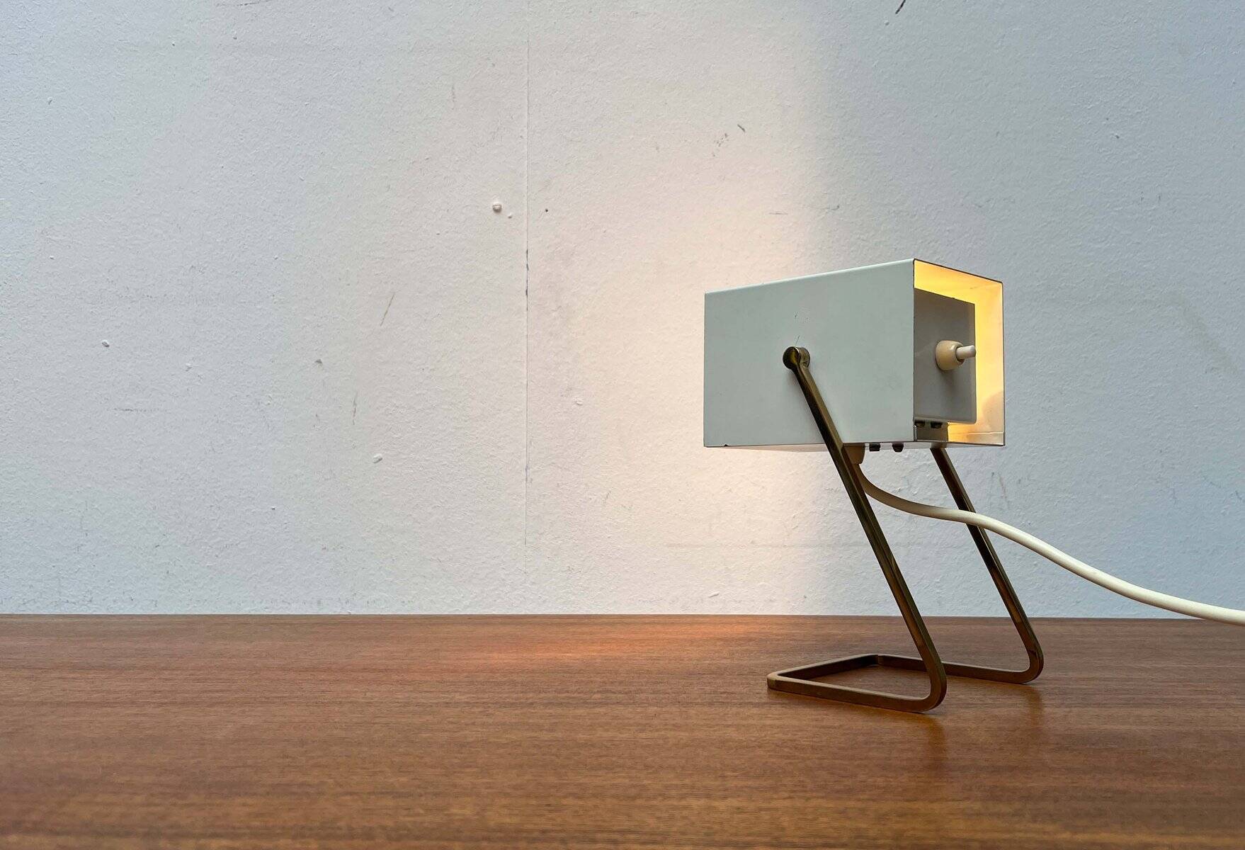 Modern mid-century German cube table lamp by Kaiser Leuchten, 1960s.