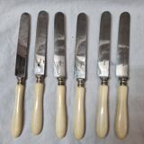 6 meat knives, ivory handle, late nineteenth