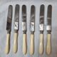 6 meat knives, ivory handle, late nineteenth