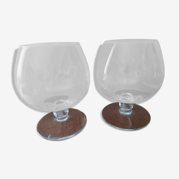 Glasses a cognac crystal daum signs Daum model bolero HT 12cm