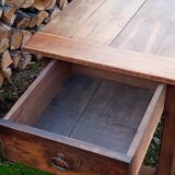 Oak farm table with two large drawers