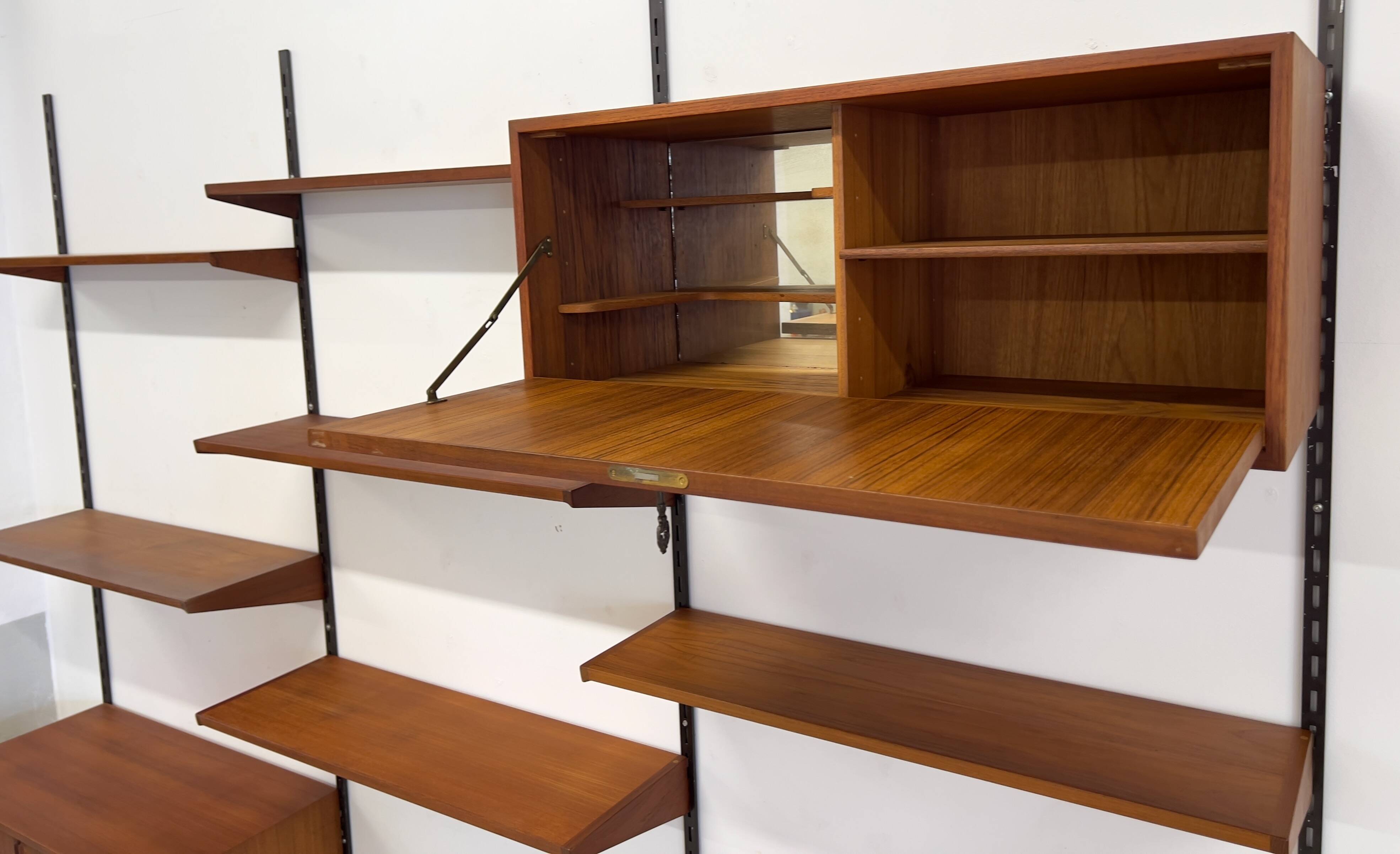 Teak Wall System By Kai Kristiansen for Feldballes.