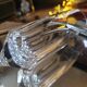 Two thick crystal flutes in the Baccarat style. 1960s. Two flutes in thick crystal.