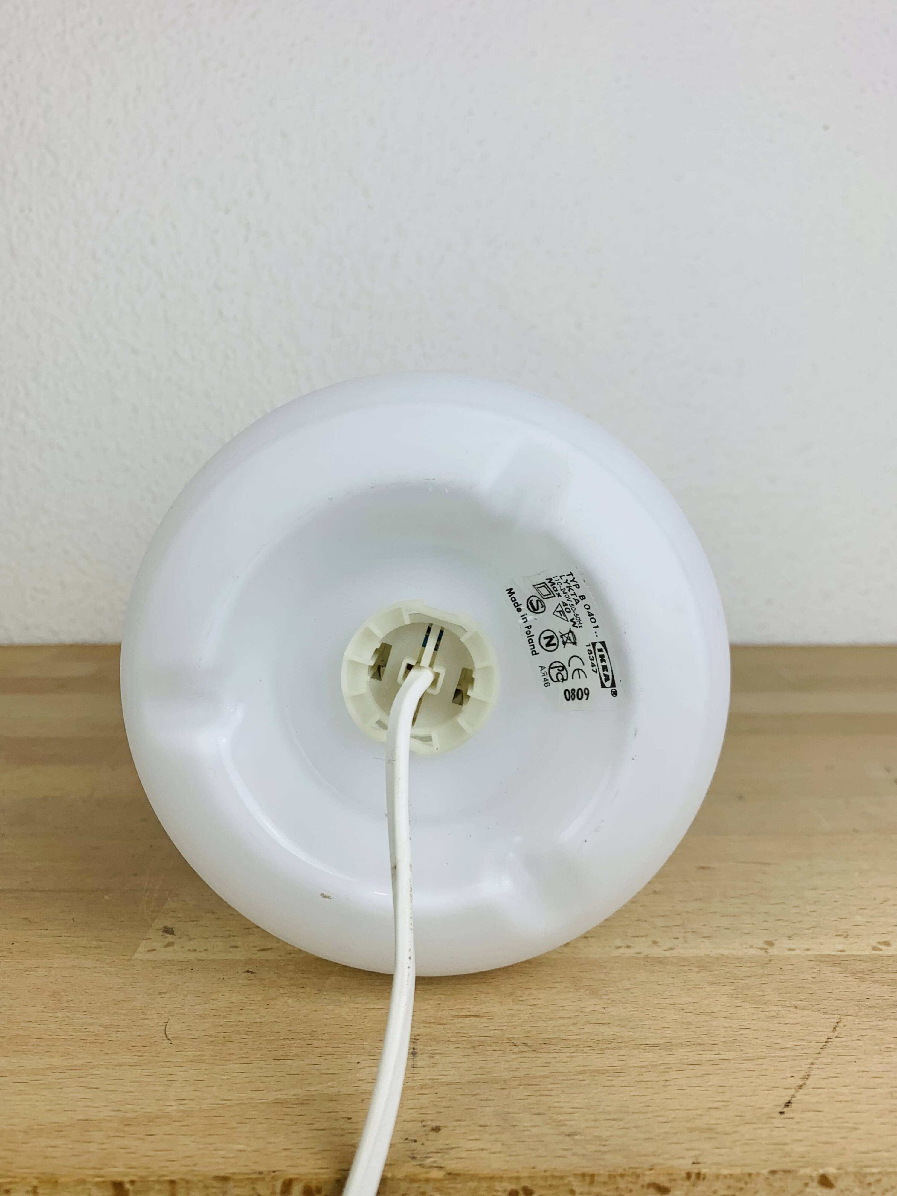 Ikea Lykta lamp, matte white glass, vintage