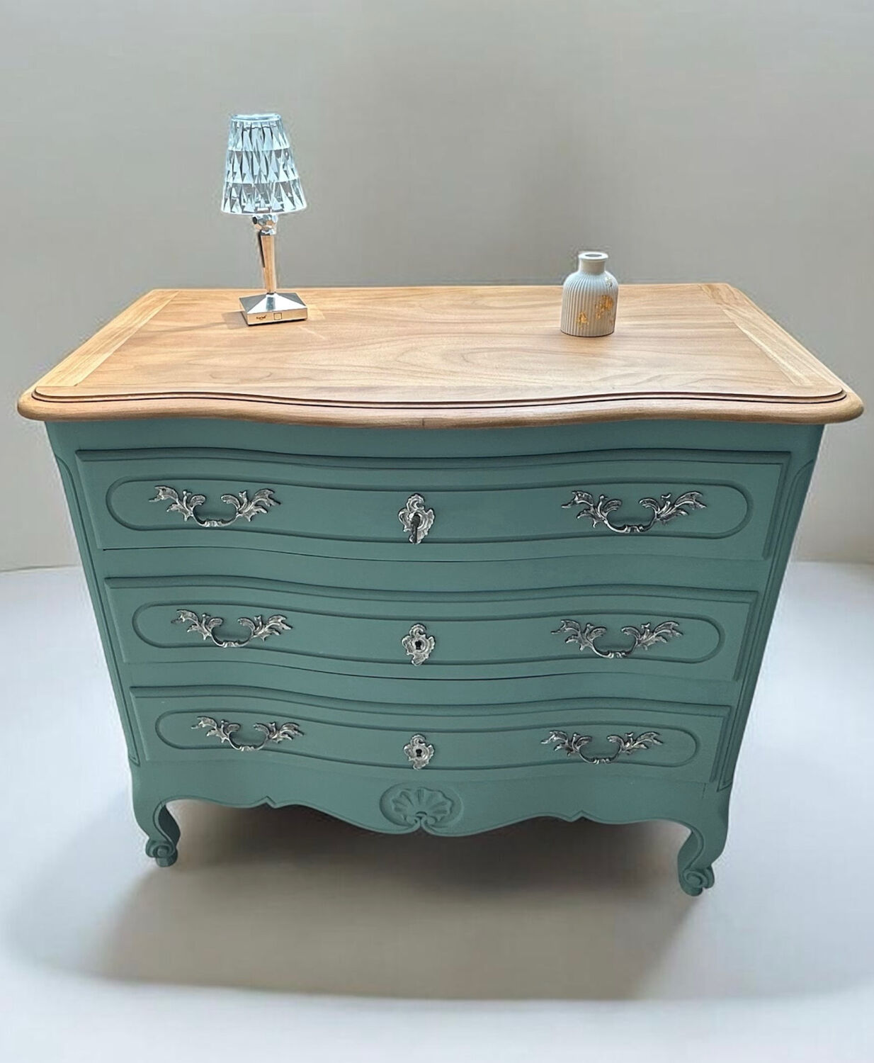 Vintage sage green chest of drawers