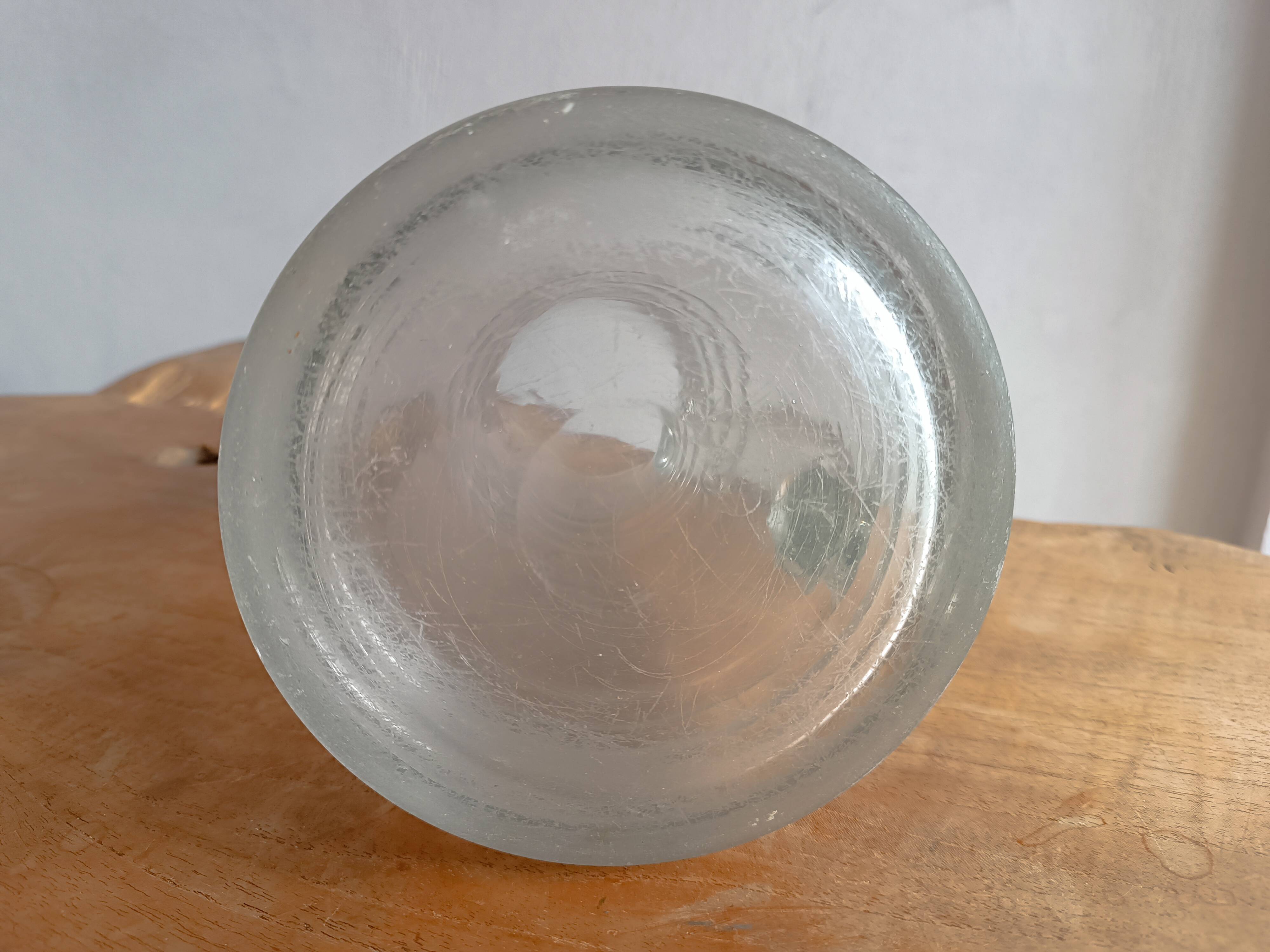 Large Normandy cider pitcher in blown glass, 19th century