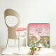Baumann Seagull chair from the 70s in white lacquered wood and velvet