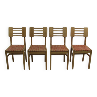 4x vintage dining chairs 1950s by Pierre Cruège