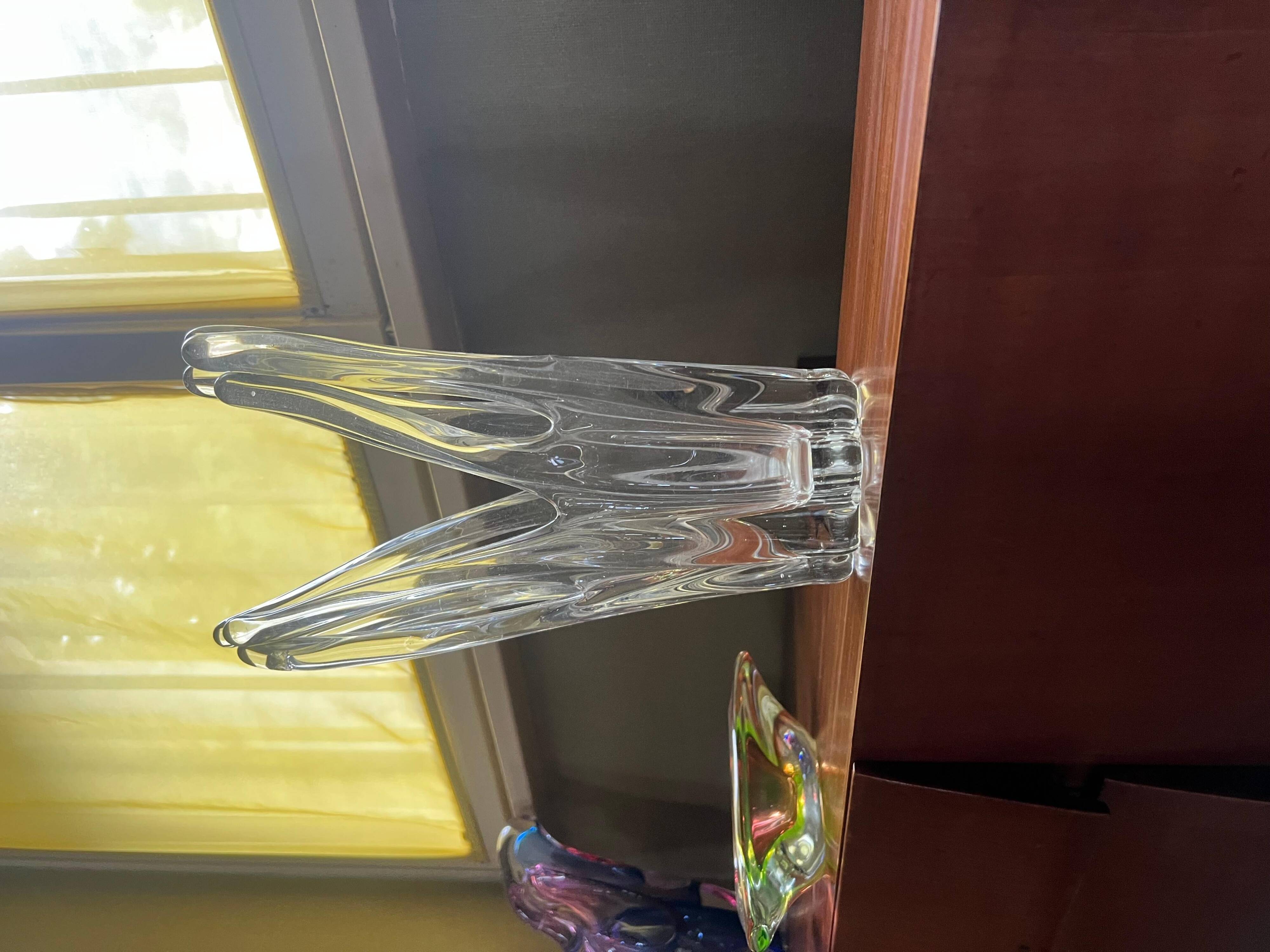 Vase de Murano - Sculpture en verre clair - Soufflé à la main