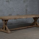 Table de ferme – Modèle Cross – 300 x 100 cm – Chêne ancien massif