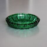 Vintage emerald green glass ashtray