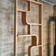 Bent plywood wall, bookcase, flowerbed, Volak by Holesov, 1960s Czechoslovakia