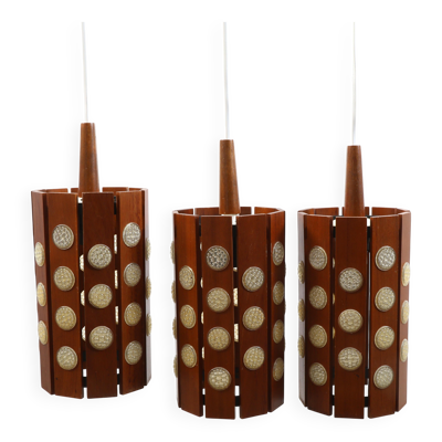 Lampe suspendue  par  Verner Wood Wood Danemark. 1960s.