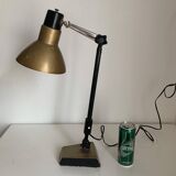 Vintage 1950s industrial lamp, Super Chrome champagne finish - 55 cm