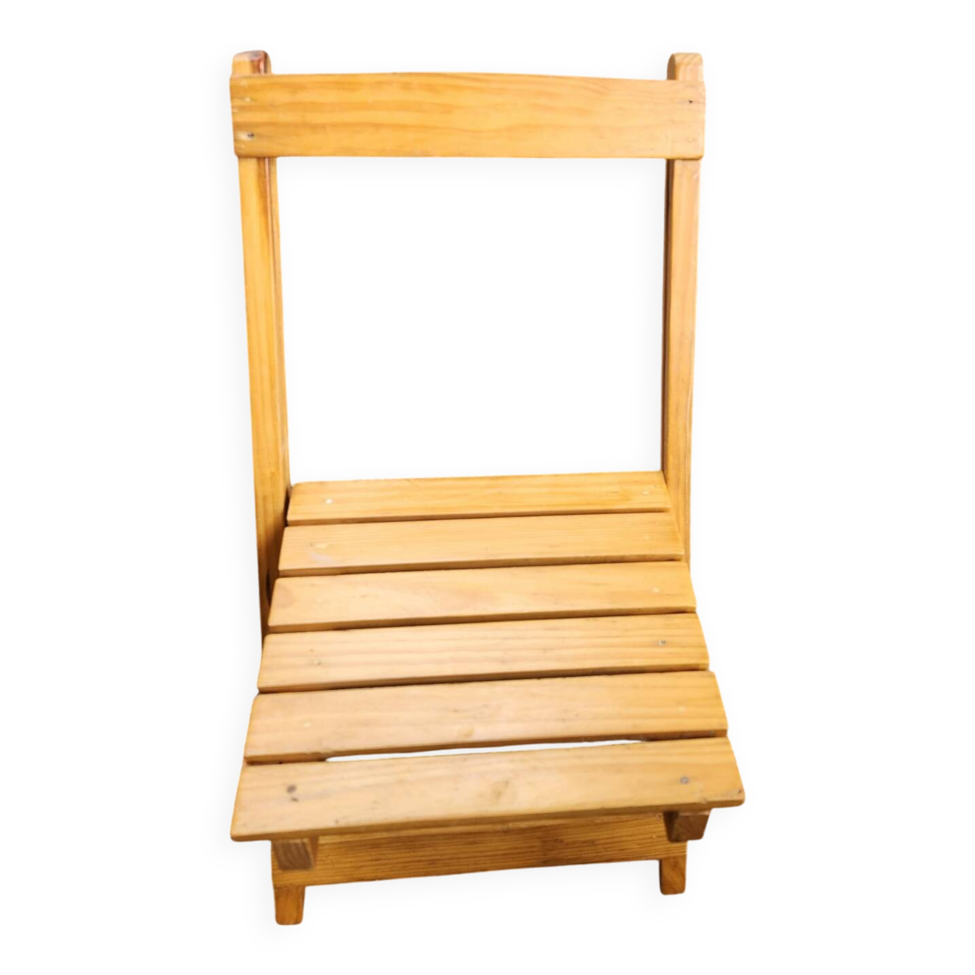 Children's folding chair made of wood.