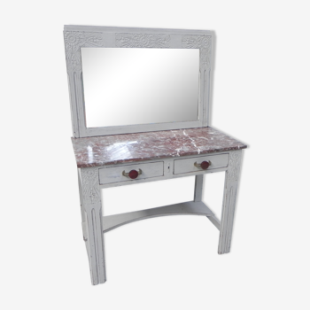 Art Deco table with 2 drawers and mirror, side table
