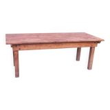Brutalist farmhouse table Antique wooden workshop table 200cm
