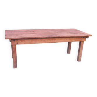 Brutalist farmhouse table Antique wooden workshop table 200cm