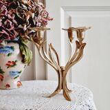 Chandelier haut laiton fleurs