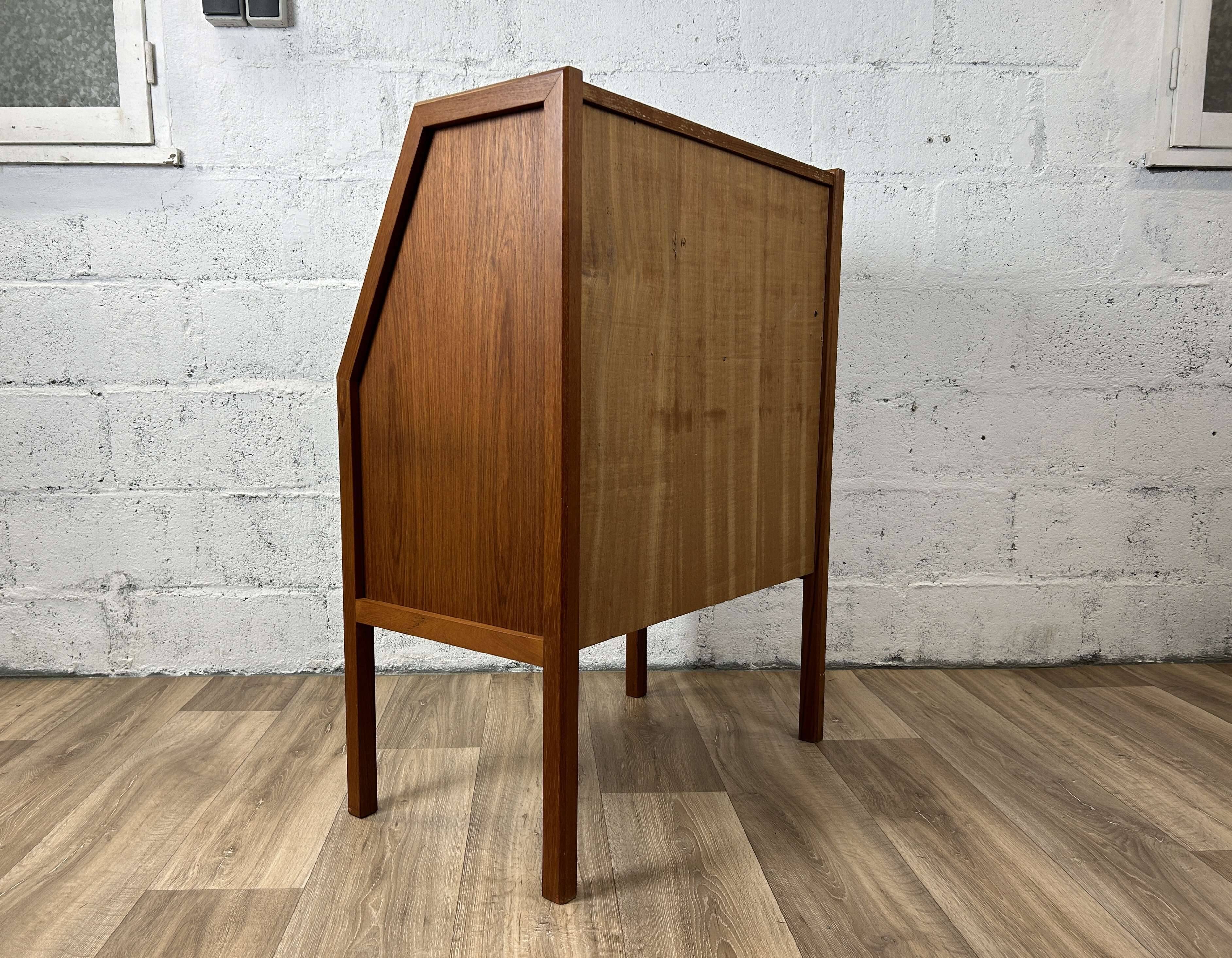 Vintage Scandinavian secretary desk in teak, 1960s