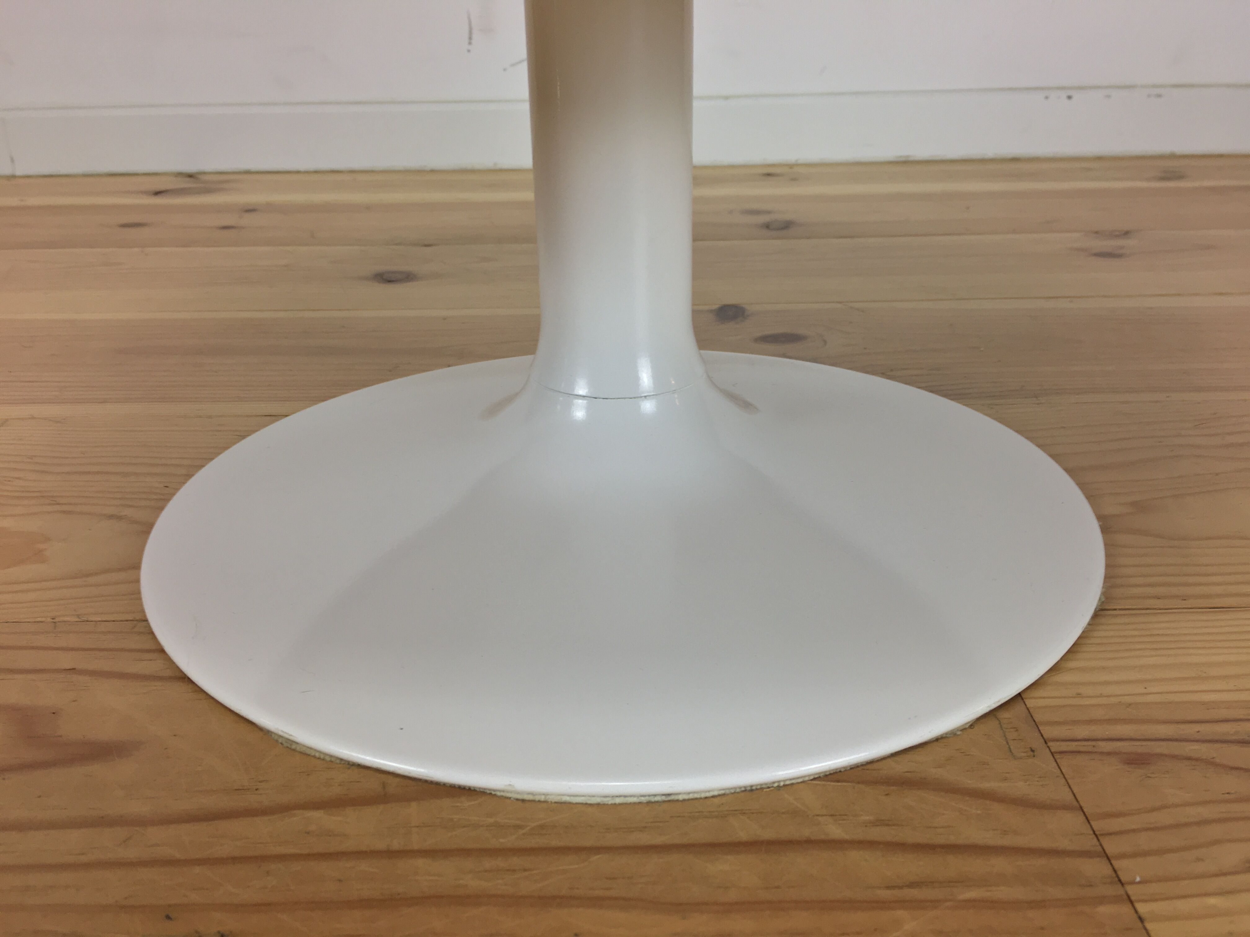 70's tulip and red velvet space age stool