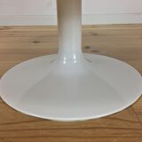 70's tulip and red velvet space age stool