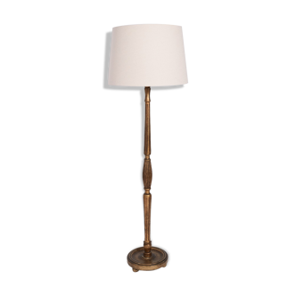 Gilded turned wood floor lamp, 1930s